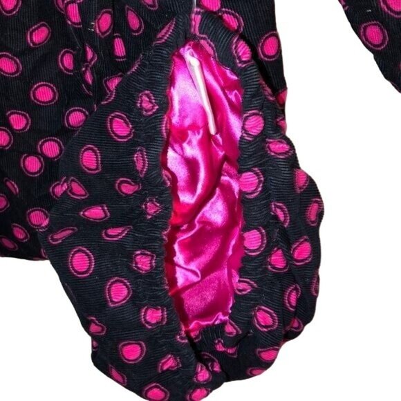 Penelope Mack Ltd Coat with Beret Hat, Navy with Pink Dots, Size 2T - Picture 6 of 6